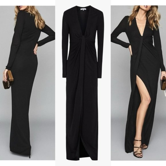 NWT REISS - Harlyn Plunge Neck Evening Gown - Picture 9 of 9